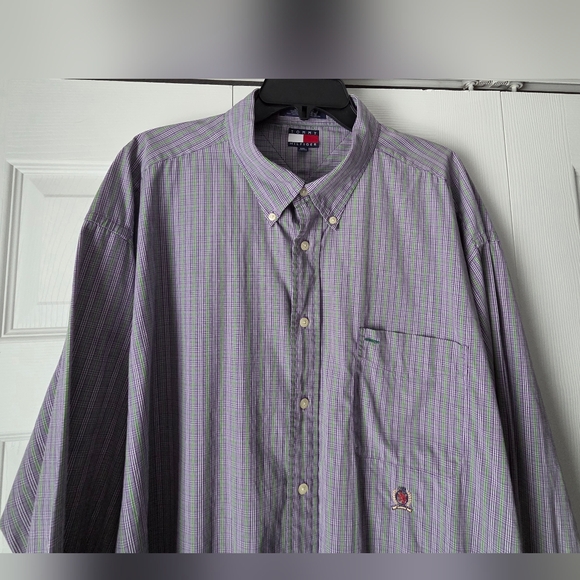 Men's Purple Striped Button-Down Shirt - Picture 5 of 15